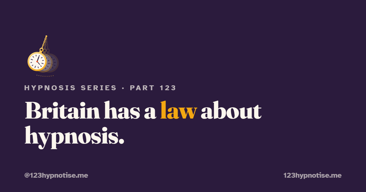 Stage hypnosis and the law