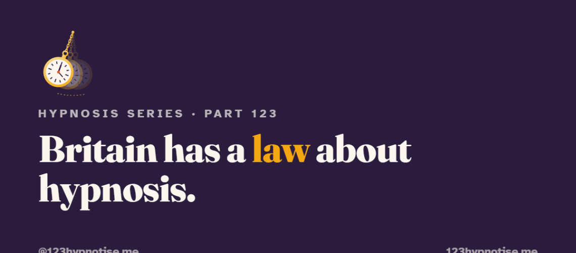 Stage hypnosis and the law